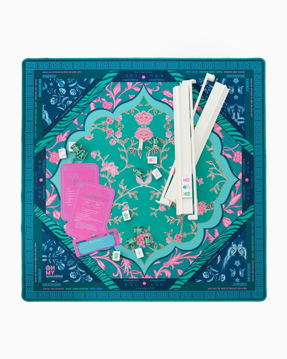 Esme print mahjong mat with its storage tube