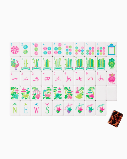 Mahjong tiles in the Glow Wild design