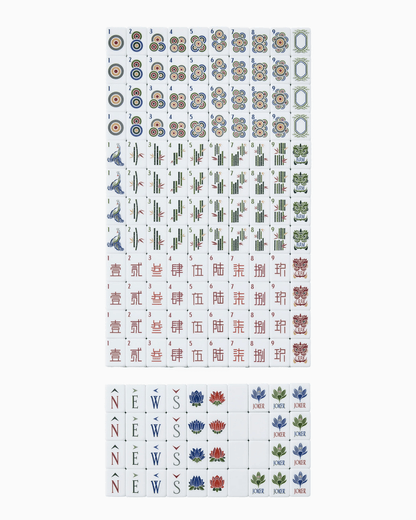 Heritage print mahjong playing tiles