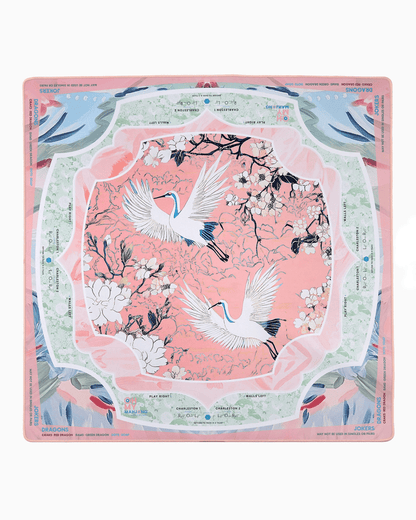 Heron mahjong mat with a soft printed playing surface