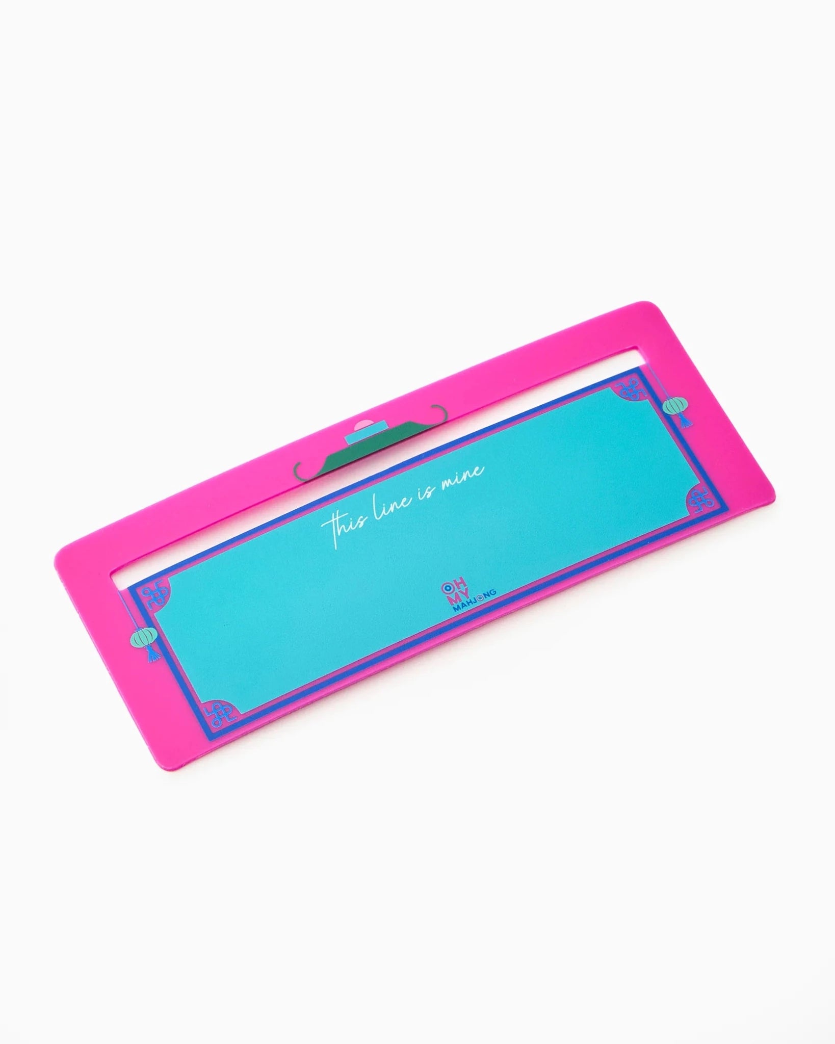 Pink line finder that marks your place on a mahjong card