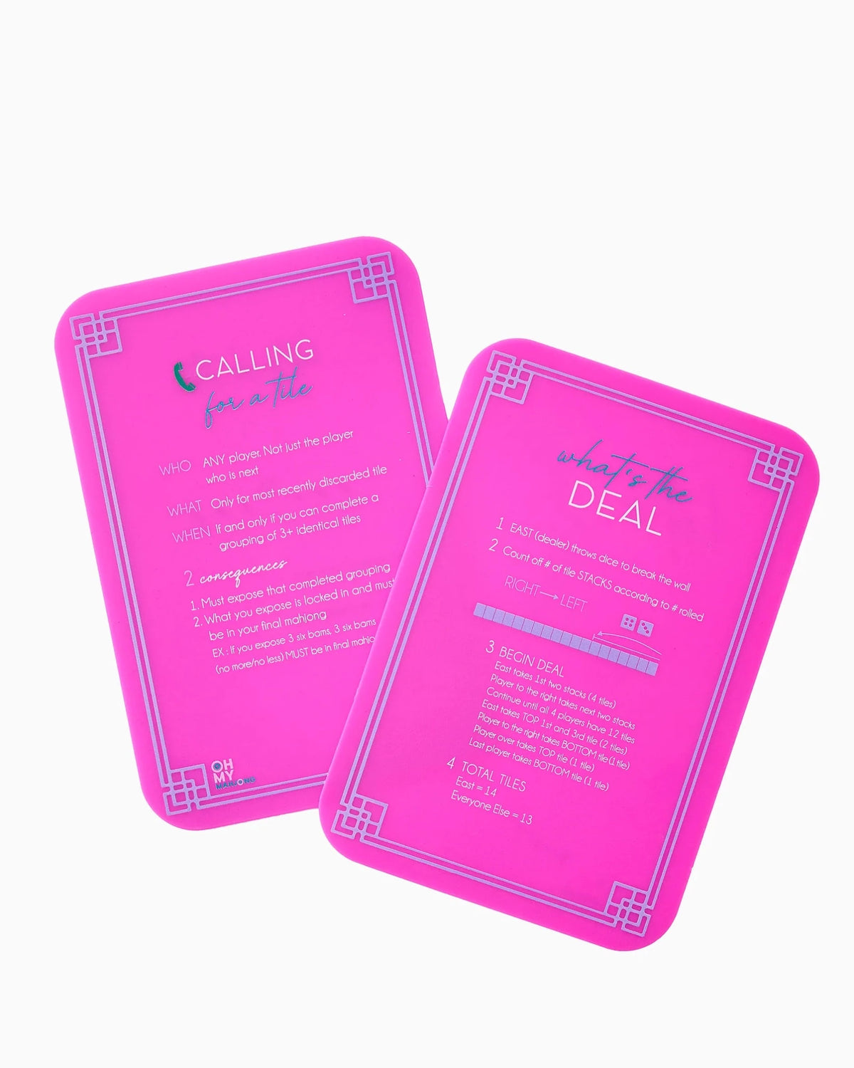 Pair of pink mahjong tile shufflers