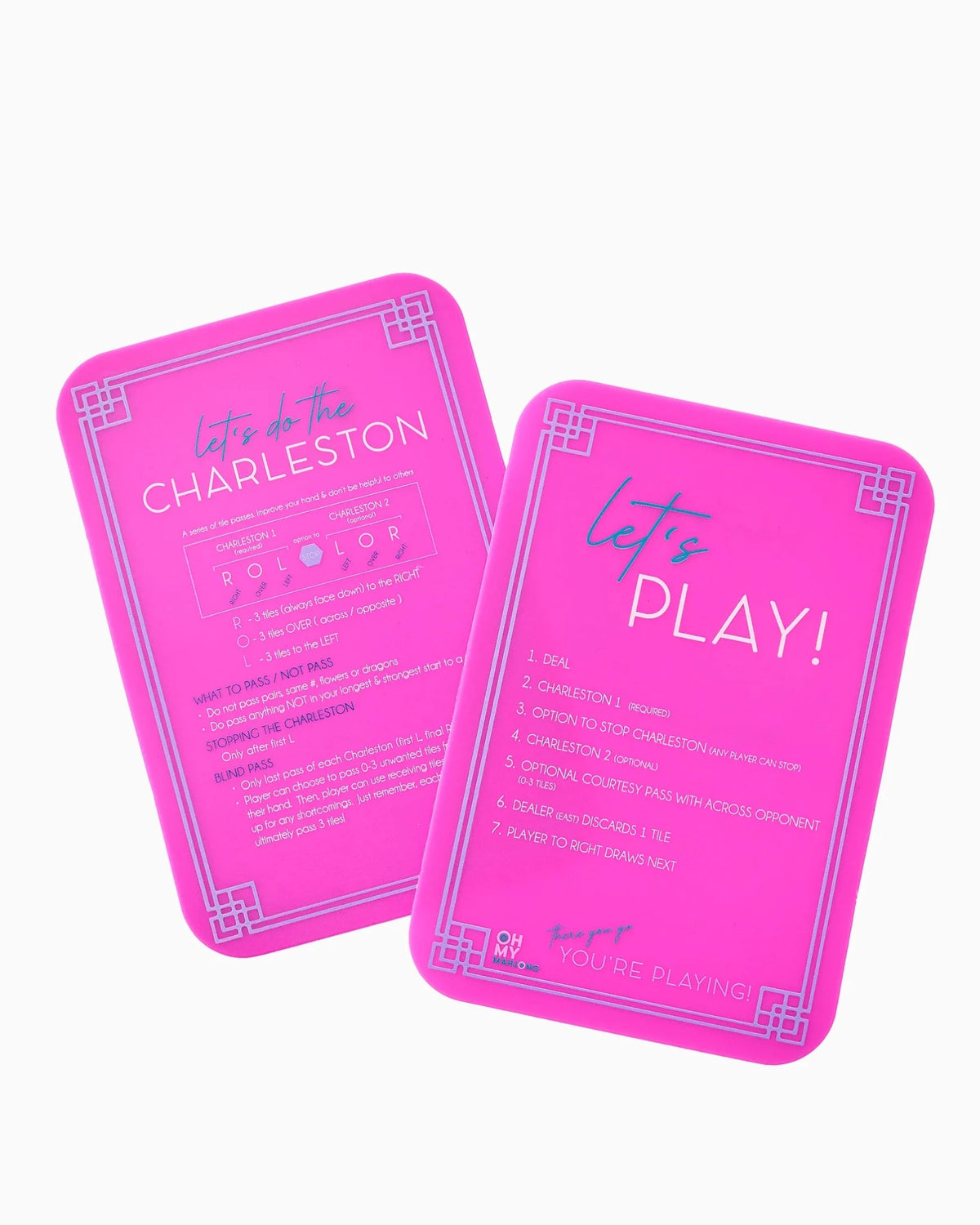 Pink shufflers for mixing mahjong tiles