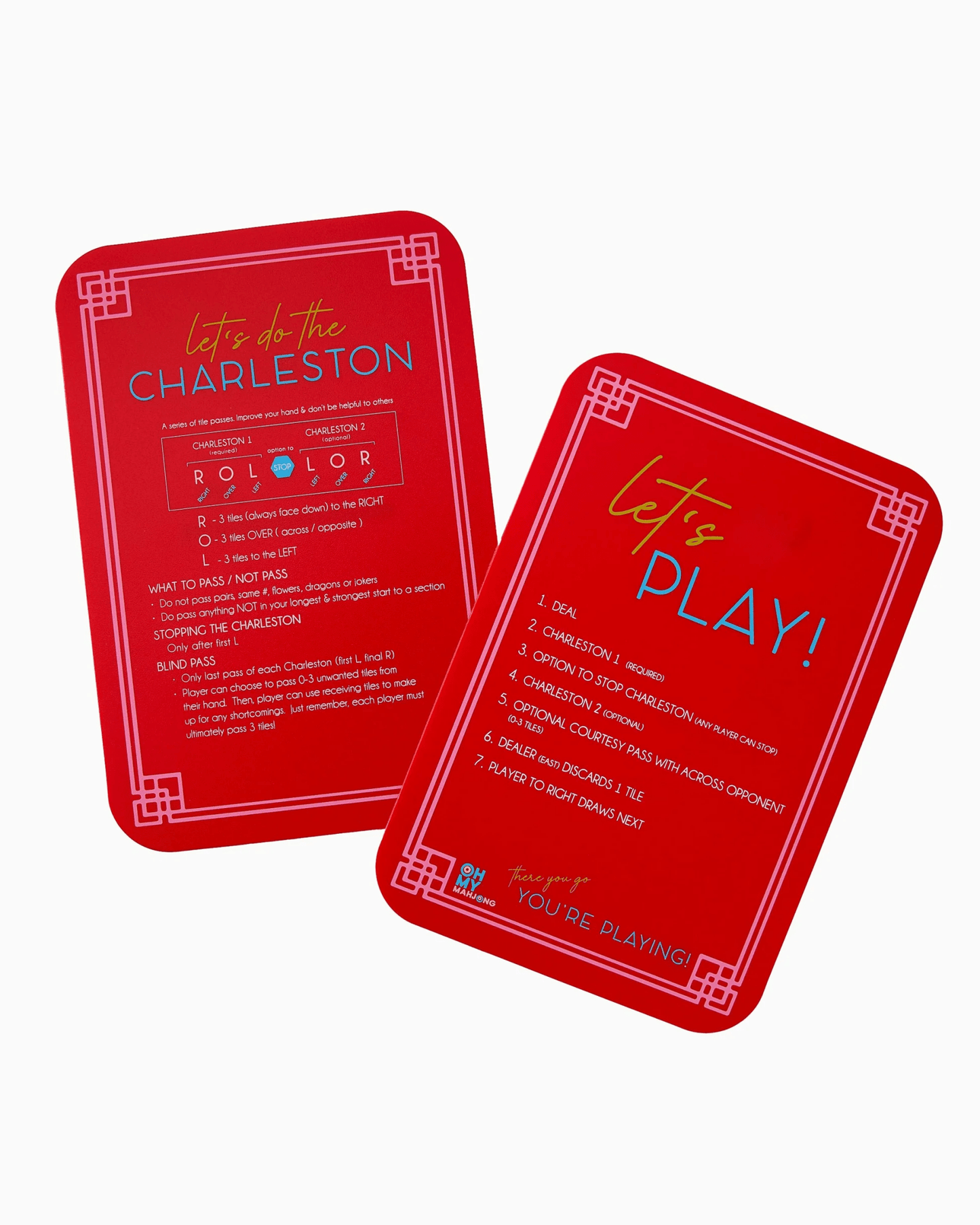 Pair of red mahjong tile shufflers