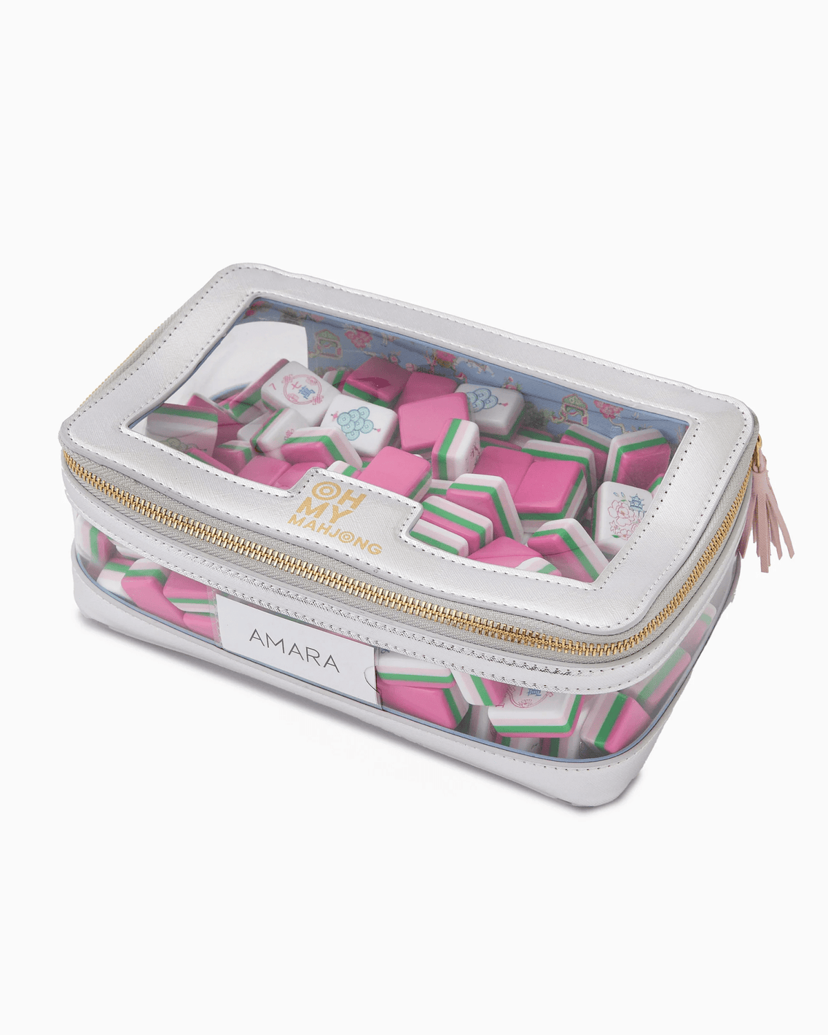 Silver bag for storing mahjong tiles