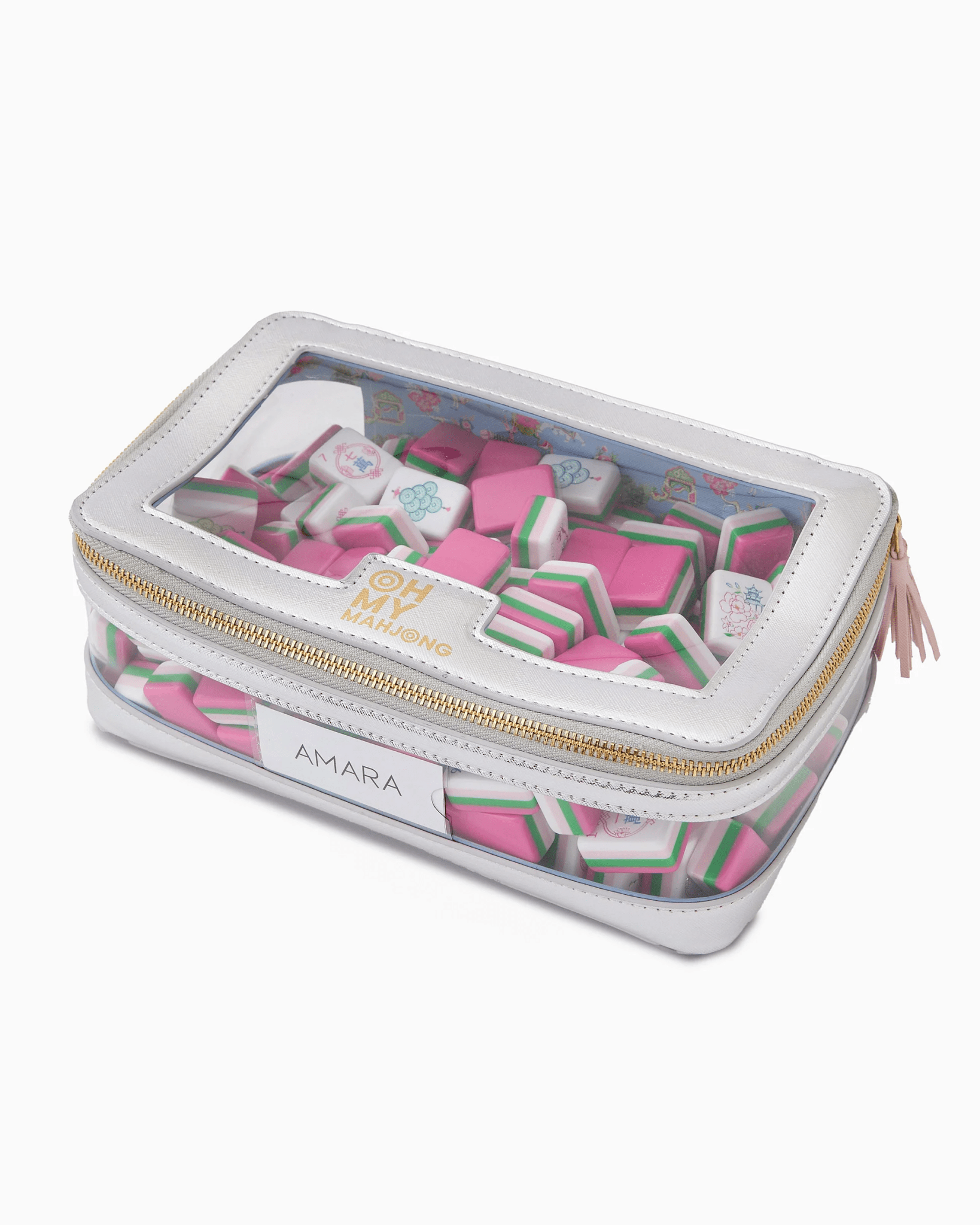 Silver bag for storing mahjong tiles