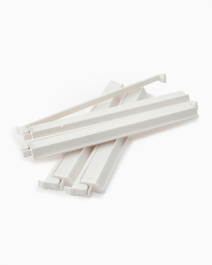 Mahjong tile racks with pushers in white acrylic