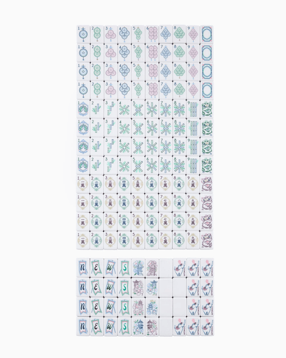 Willow print mahjong playing tiles