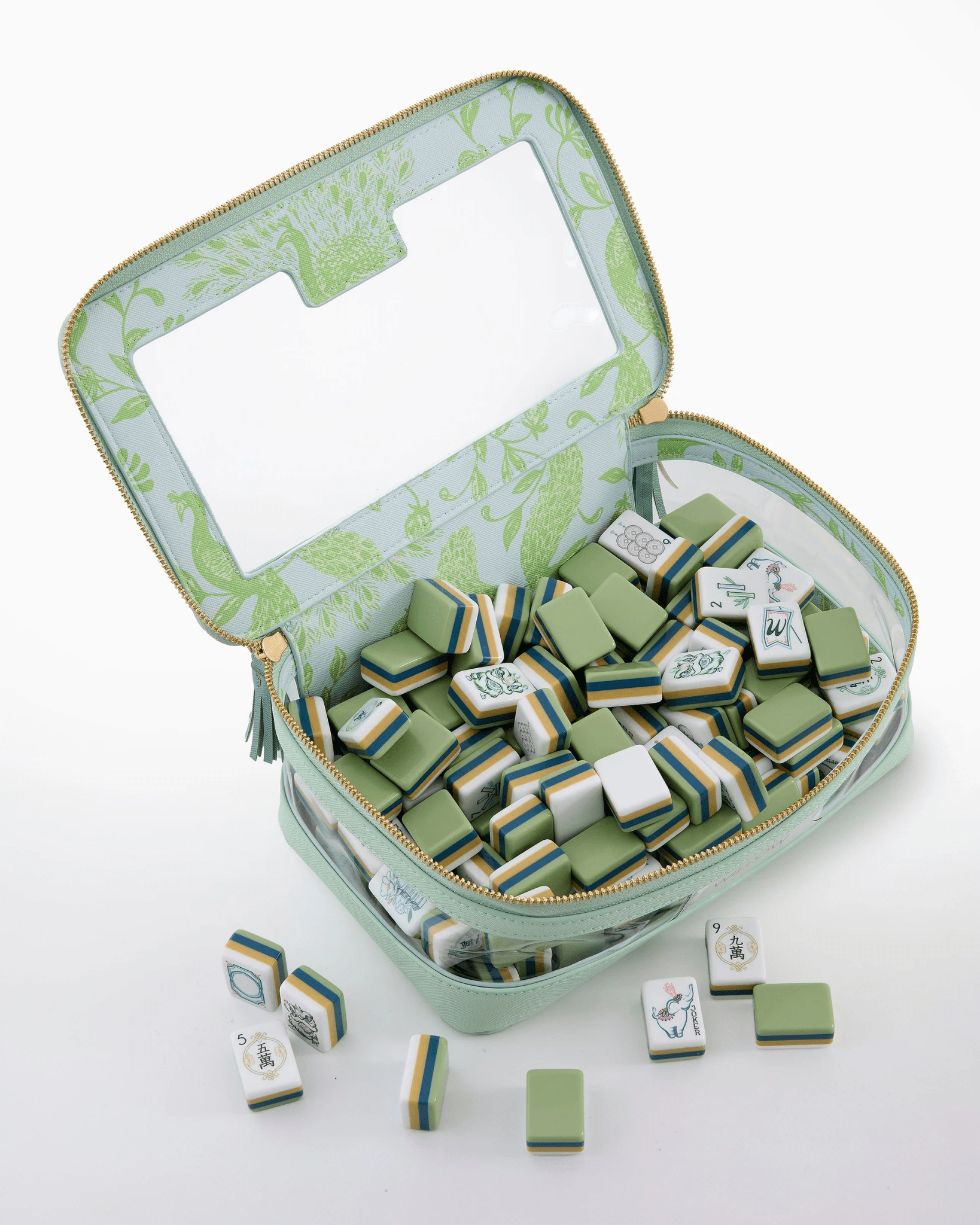 Mahjong tiles in the Willow design