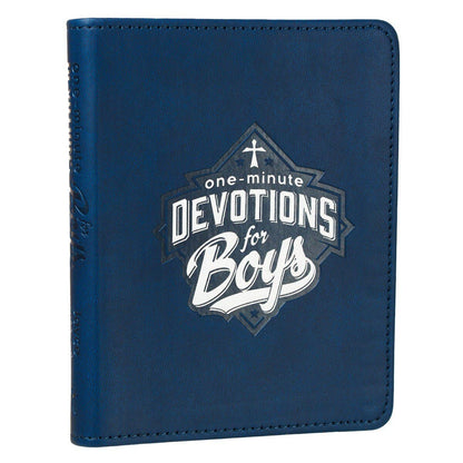 Faux leather devotional book of one-minute readings for boys