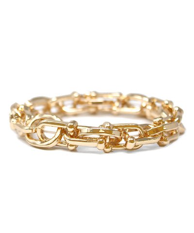 Chunky oval-link cast metal bracelet