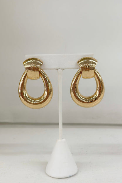 Textured door knocker style earrings