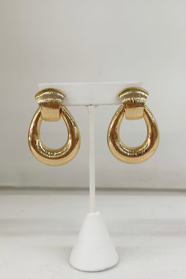 Textured door knocker style earrings