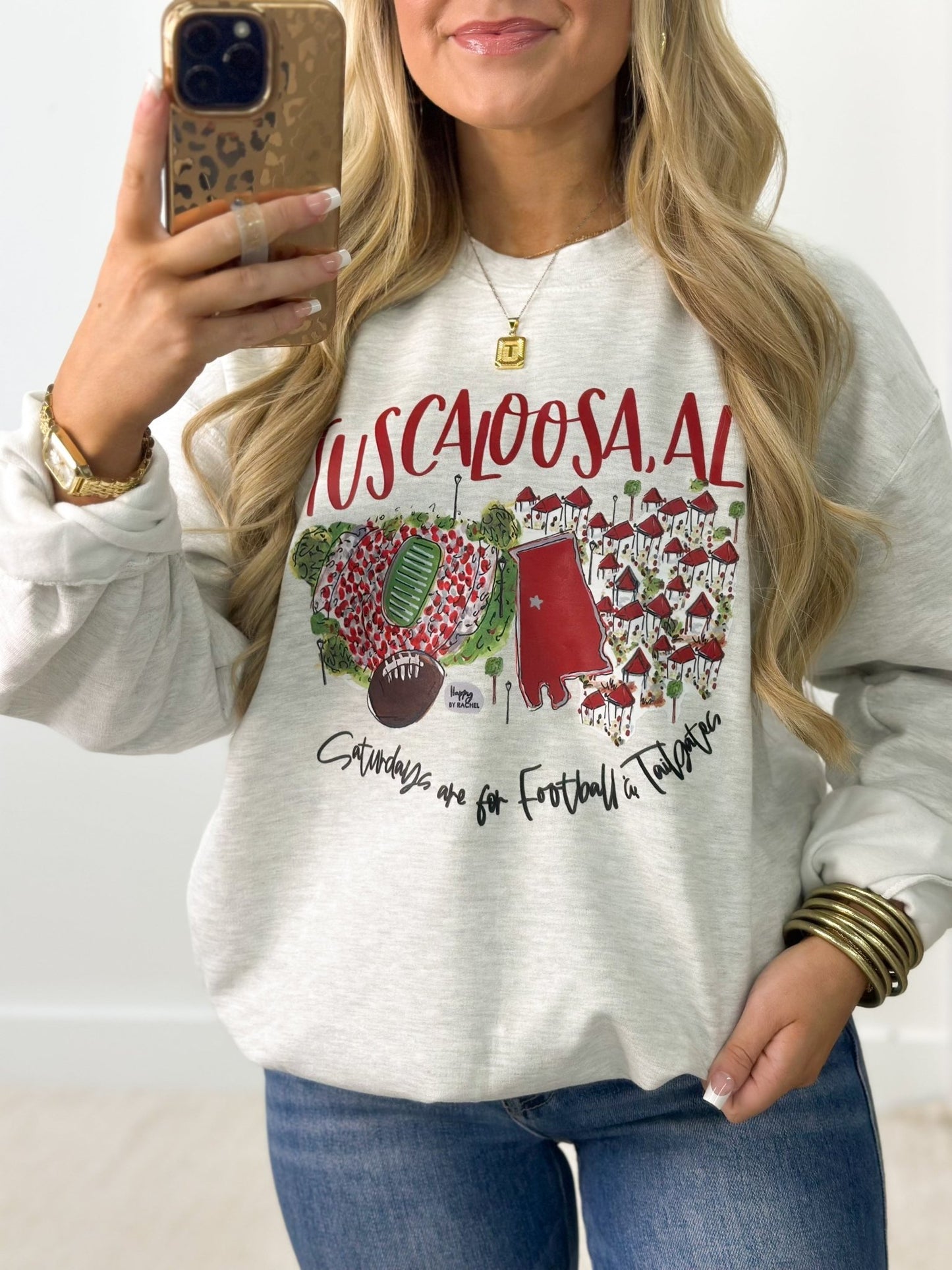 Crew neck gameday sweatshirt with ribbed cuffs