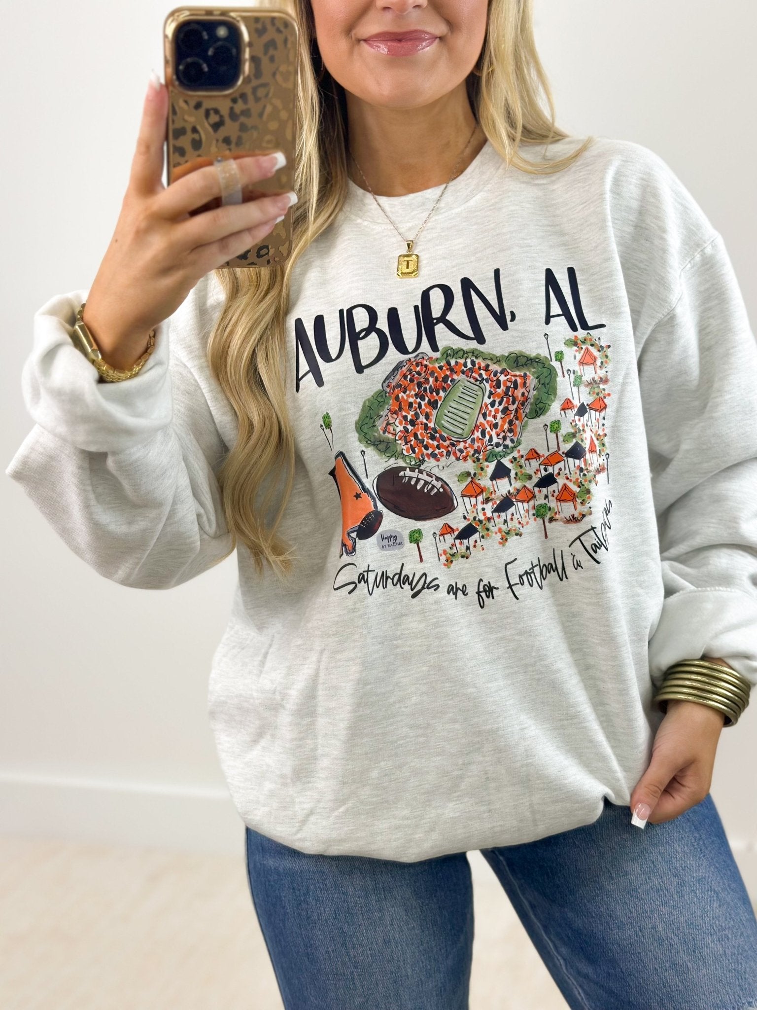 Oversized fleece sweatshirt with gameday lettering