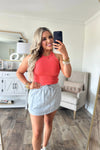 Heather Grey Terry Cloth Casual Skort