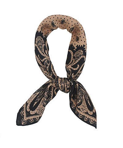 Paisley motif print scarf in a rectangular shape