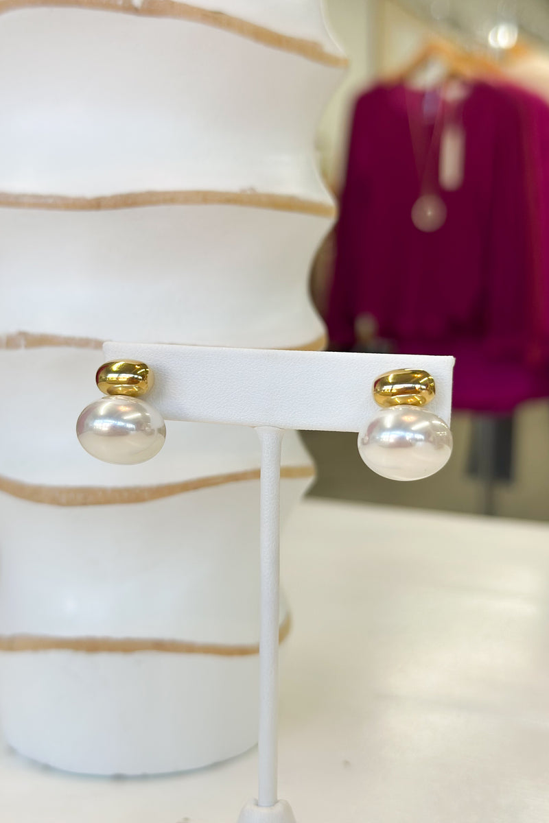 Classic Gold Pearl Earrings