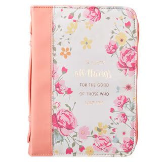 Peach and White Floral Bible Cover - Lavish Boutique 310 Home - Gift