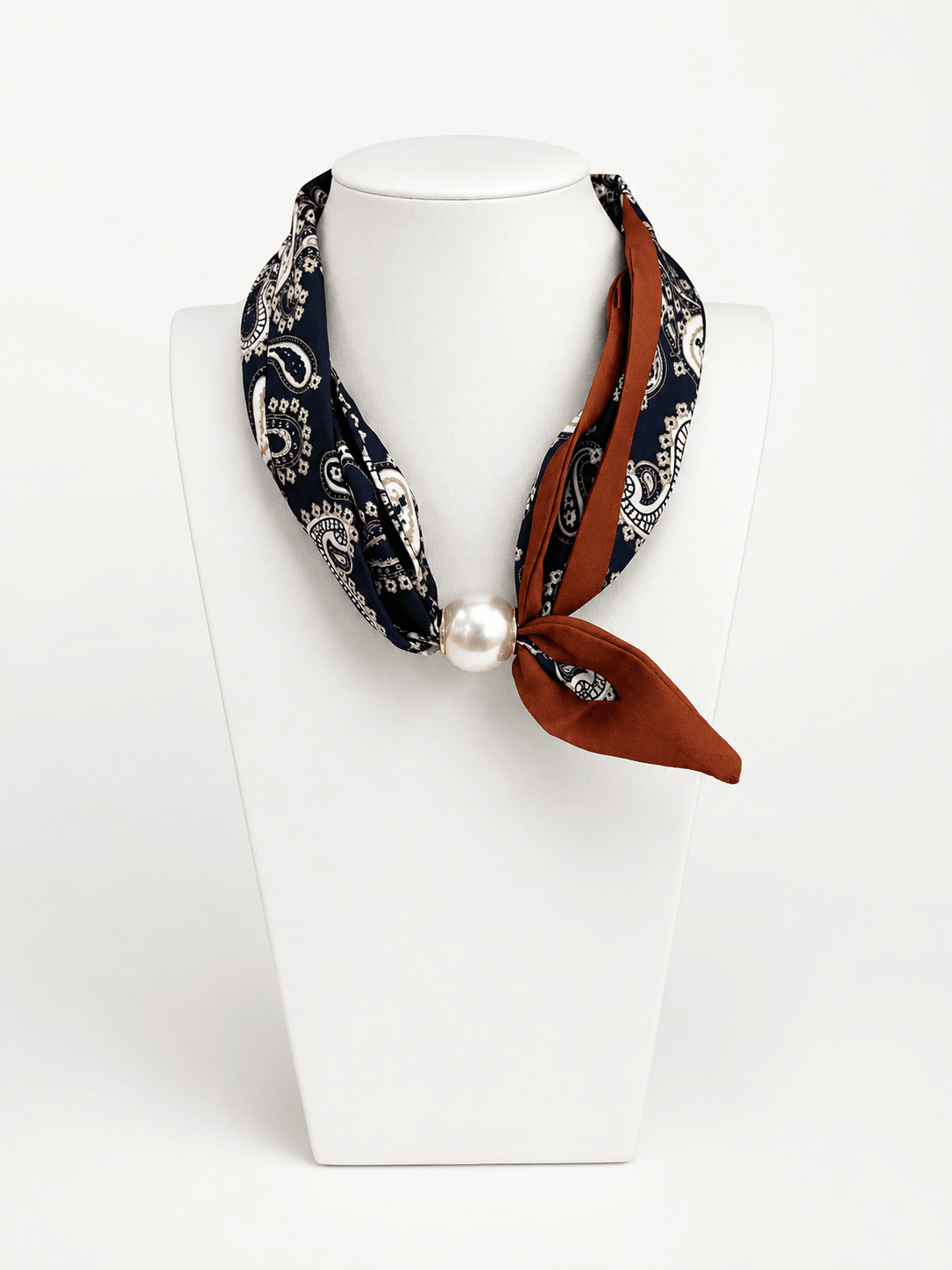 Pearl & Paisley Scarf Necklace - Lavish Boutique09-JEWELRY