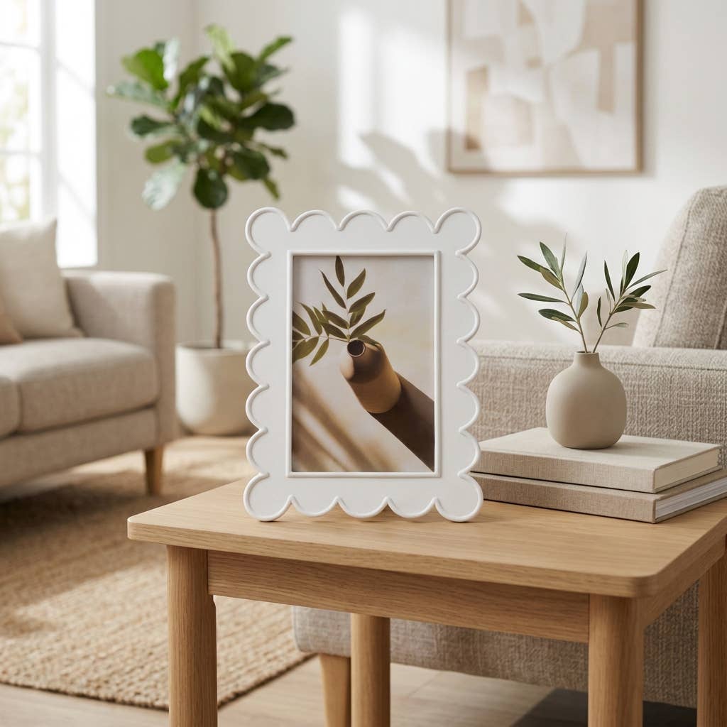 Photo Frame - Resin with Decorative Scalloped Edge - Lavish Boutique11-GIFTS