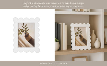 Photo Frame - Resin with Decorative Scalloped Edge - Lavish Boutique11-GIFTS