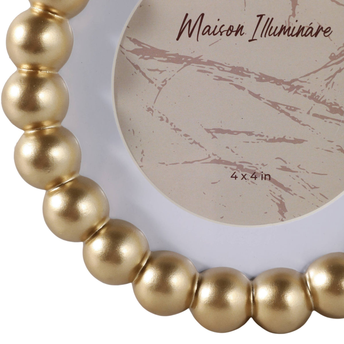 Elegant beaded gold frame with a matted 6x6 opening