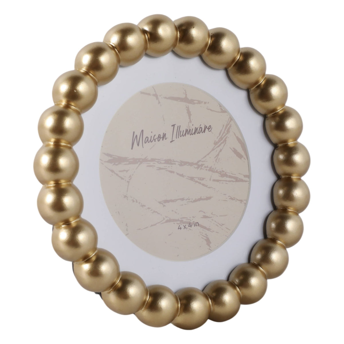 Beaded gold 6x6 photo frame with an elegant matted surround
