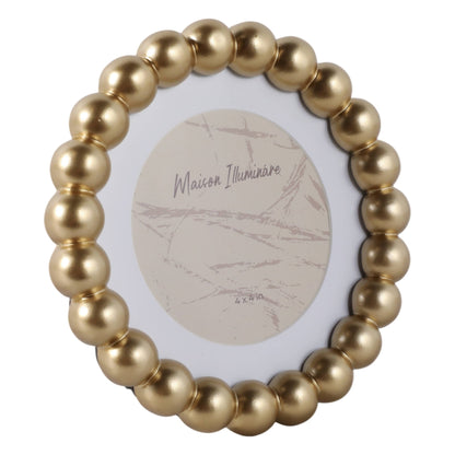 Beaded gold 6x6 photo frame with an elegant matted surround