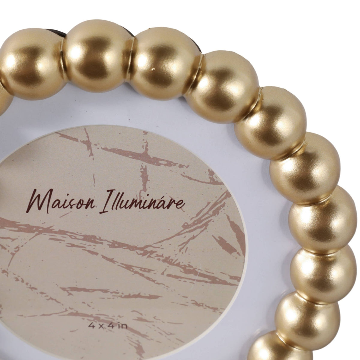 Picture Frame - Gold Glass Elegant Matted Beaded 6x6 - Lavish Boutique11-GIFTS