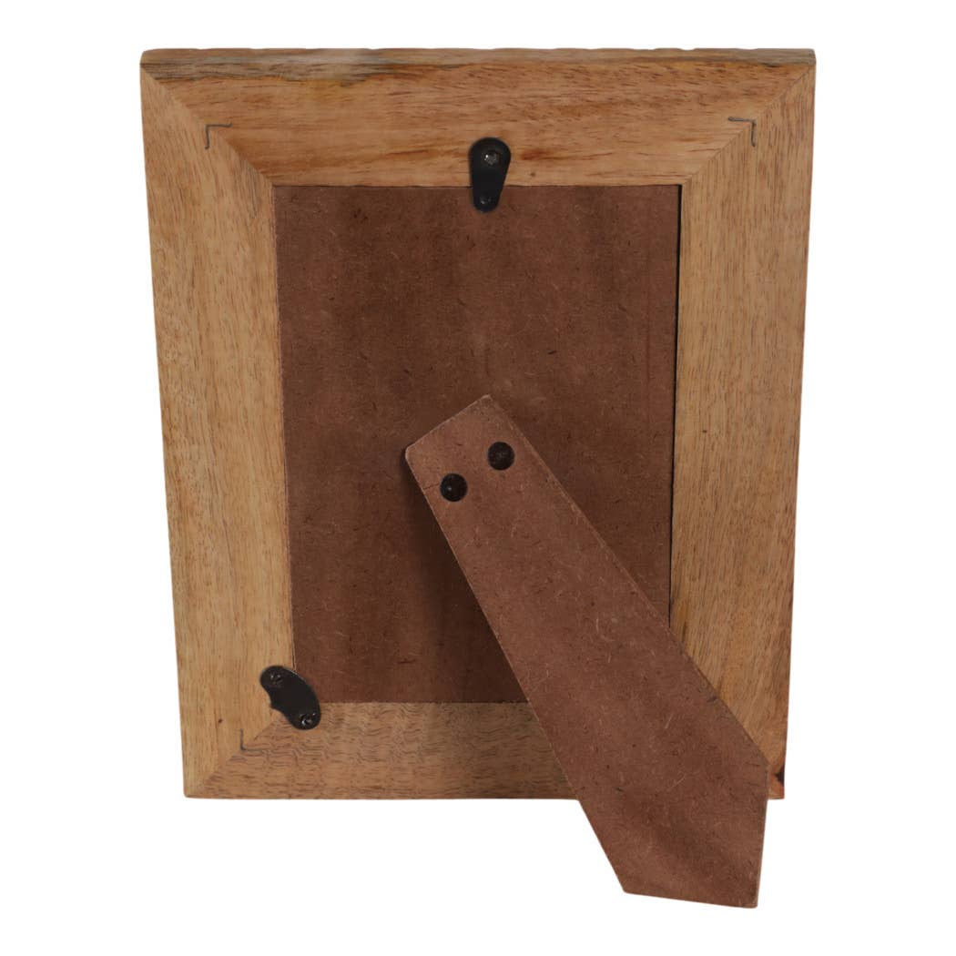 Natural wood starburst frame surrounding a 4x6 opening