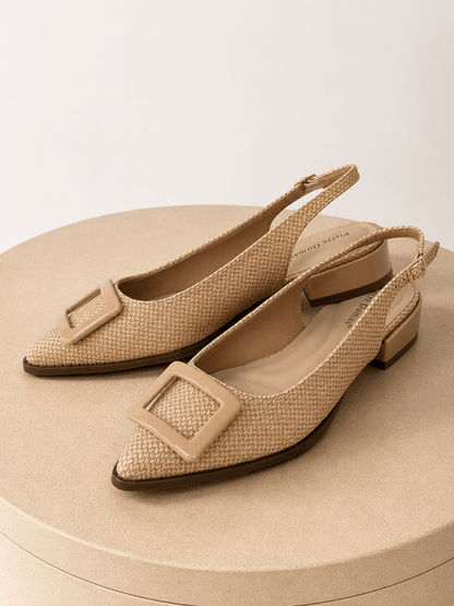 Pierre Dumas Buckle Slingback Flat - Lavish Boutique10-SHOES
