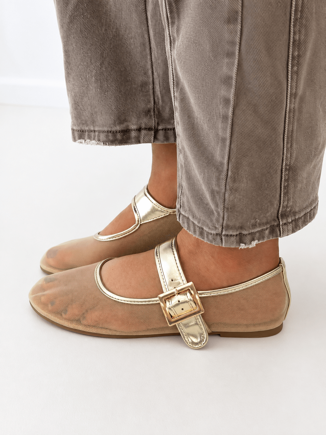 Pierre Dumas Mary Jane Gold Buckle Flat - Lavish Boutique10-SHOES