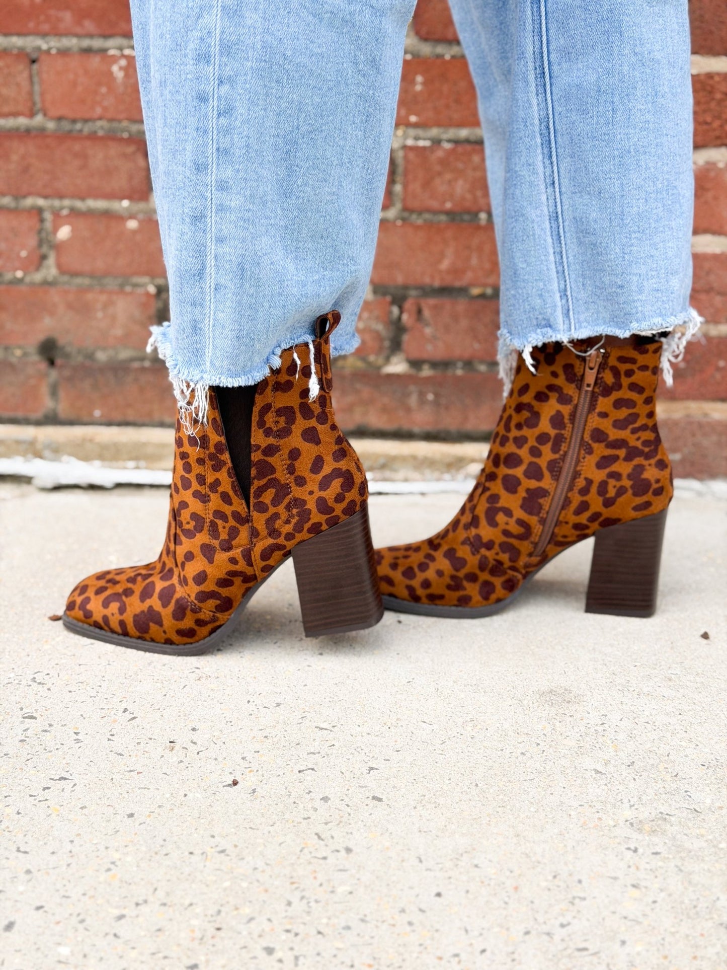 Pierre Dumas Printed Block Heel Ankle Boots - Lavish Boutique10-SHOES