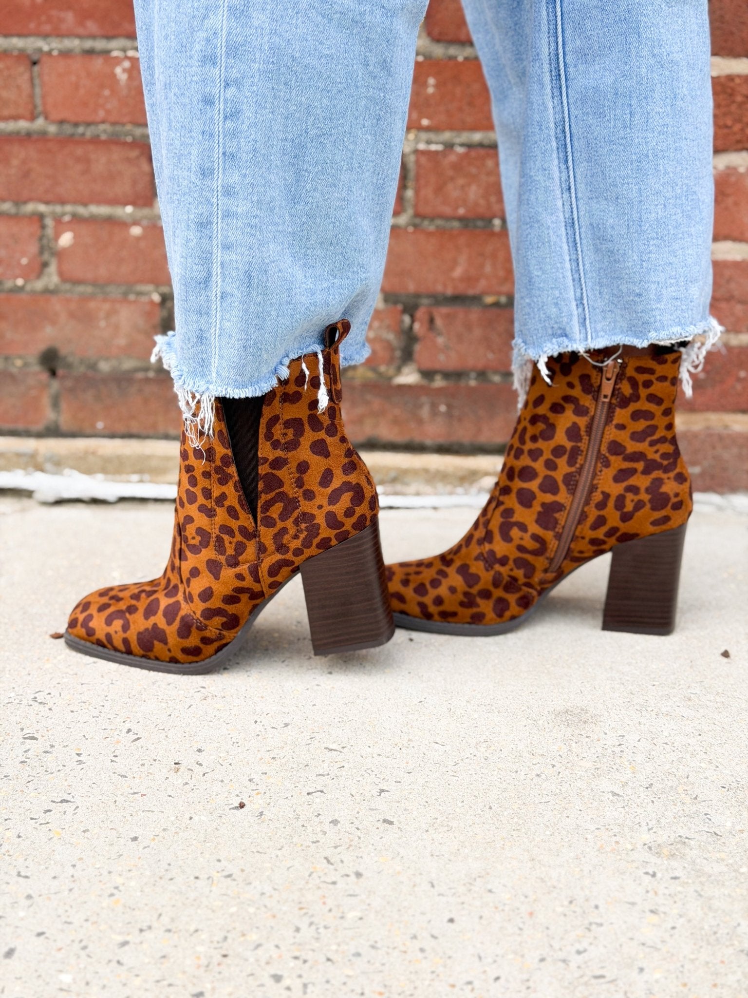 Pierre Dumas Printed Block Heel Ankle Boots - Lavish Boutique10-SHOES
