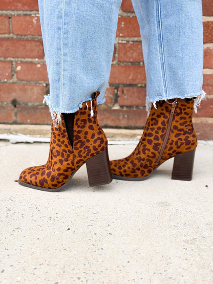 Pierre Dumas Printed Block Heel Ankle Boots - Lavish Boutique10-SHOES