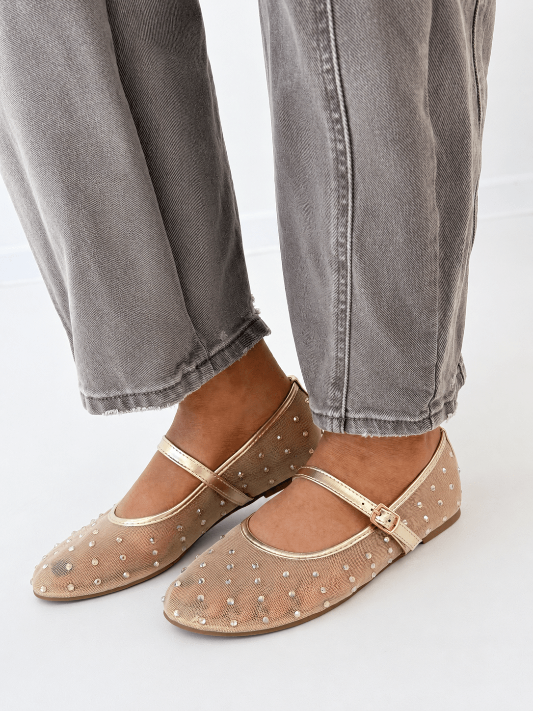 Pierre Dumas Rhinestone Mary Jane Flat - Lavish Boutique10-SHOES