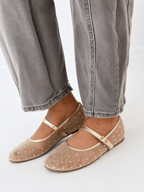 Pierre Dumas Rhinestone Mary Jane Flat - Lavish Boutique10-SHOES