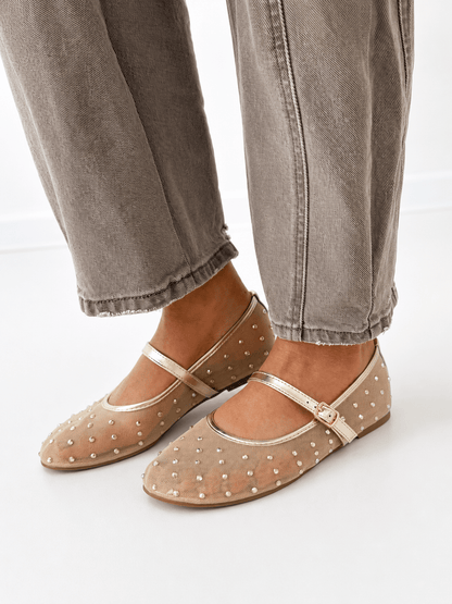 Pierre Dumas Rhinestone Mary Jane Flat - Lavish Boutique10-SHOES