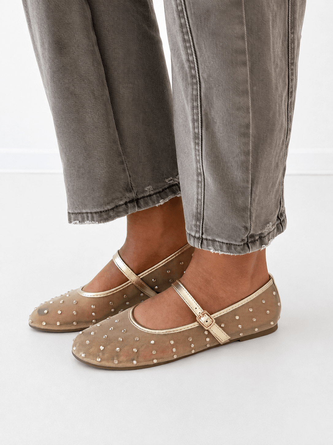Pierre Dumas Rhinestone Mary Jane Flat - Lavish Boutique10-SHOES