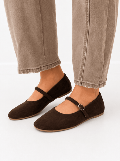 Pierre Dumas Strap Suede Flats - Lavish Boutique10-SHOES