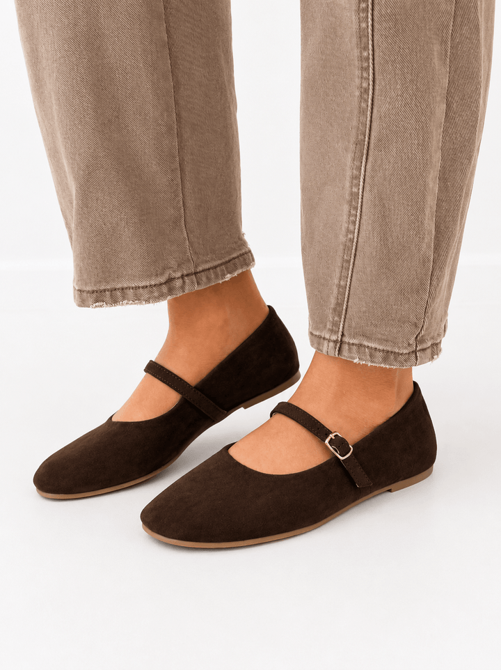 Pierre Dumas Strap Suede Flats - Lavish Boutique10-SHOES