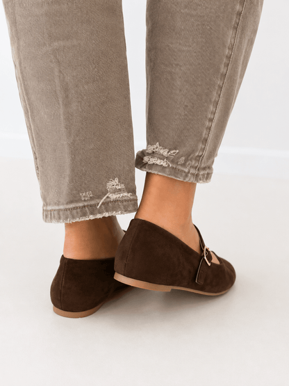 Pierre Dumas Strap Suede Flats - Lavish Boutique10-SHOES