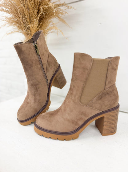 Pierre Dumas Suede Block Heel Ankle Boots - Lavish Boutique10-SHOES