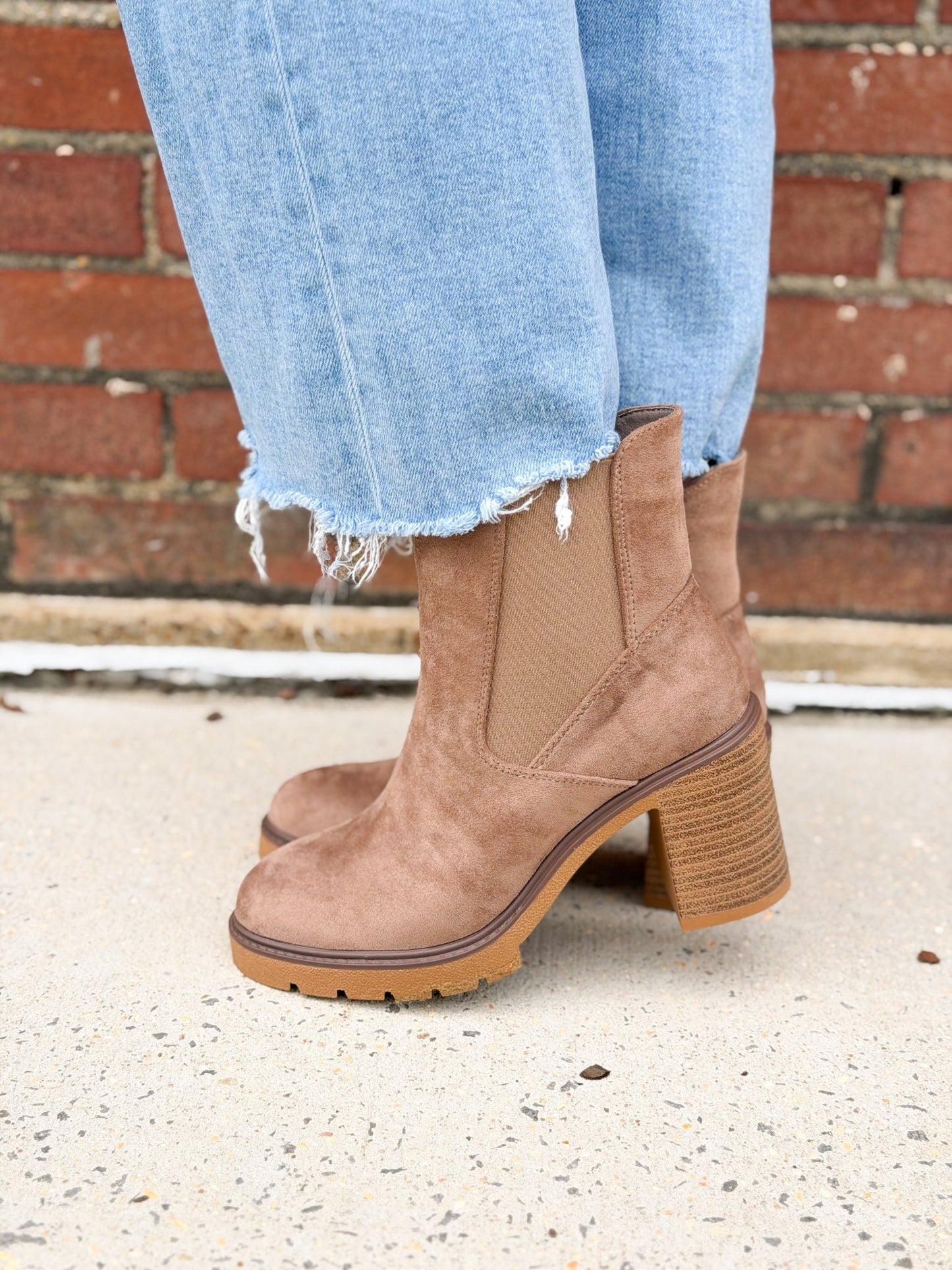 Pierre Dumas Suede Block Heel Ankle Boots - Lavish Boutique10-SHOES