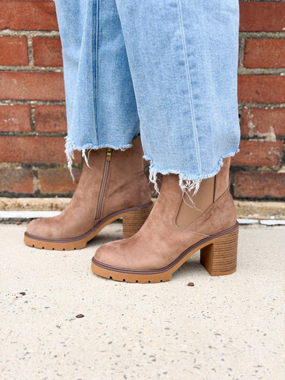 Pierre Dumas Suede Block Heel Ankle Boots - Lavish Boutique10-SHOES