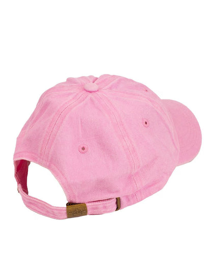 Lake Life text on a pink and green cap