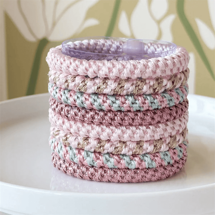 Gift set of hair ties in mixed pink shades