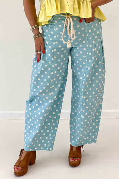 Polka Dot Barrel Pants - Lavish Boutique02-BOTTOMS