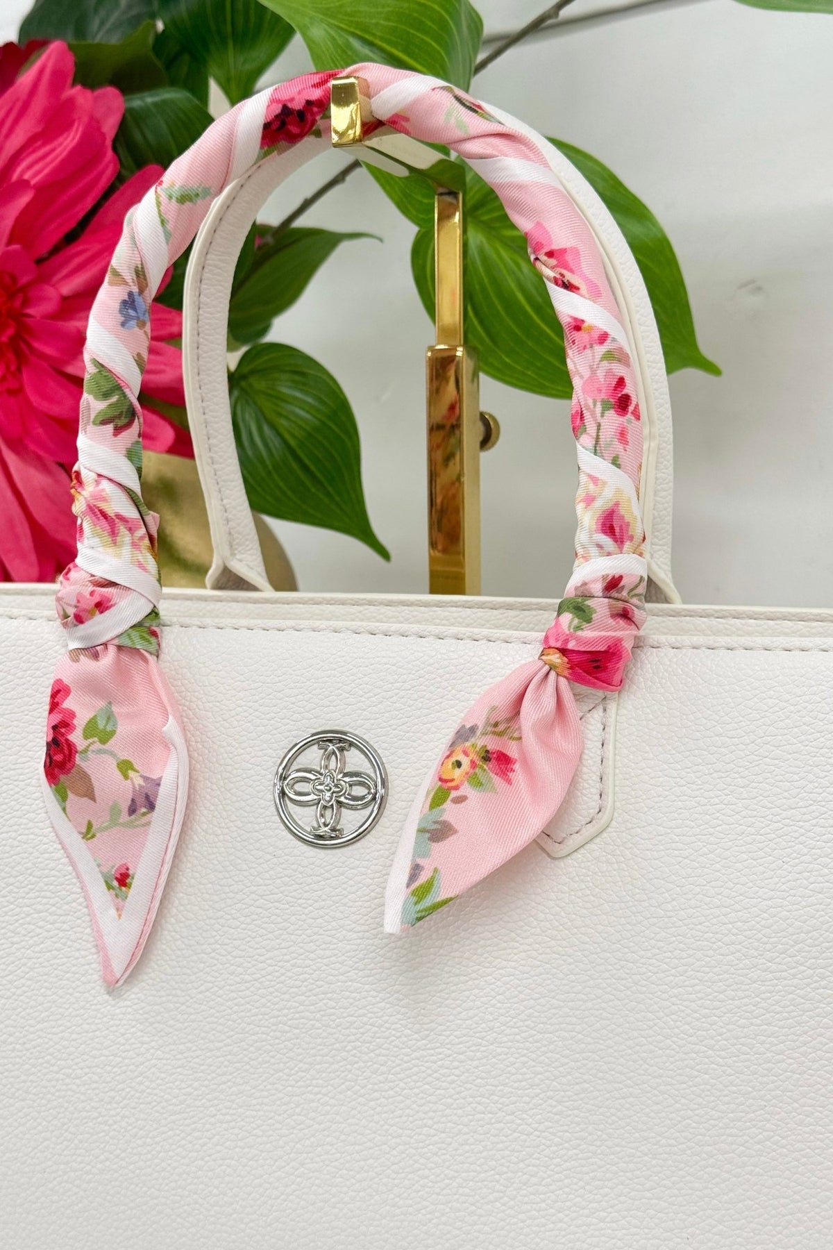 White scarf-detail crossbody bag